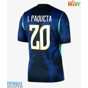 Billiga Brasilien Lucas Paqueta #20 Bortatröja VM 2026 Kortärmad